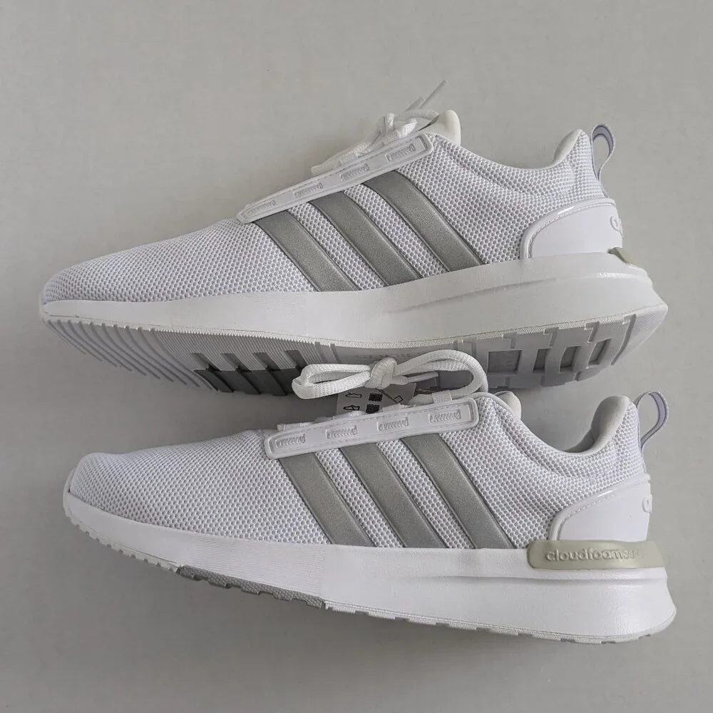 Adidas Racer TR21 Shoes Women's Size 10.5 Cloud White/Silver Sneaker NWT - Picture 4 of 13